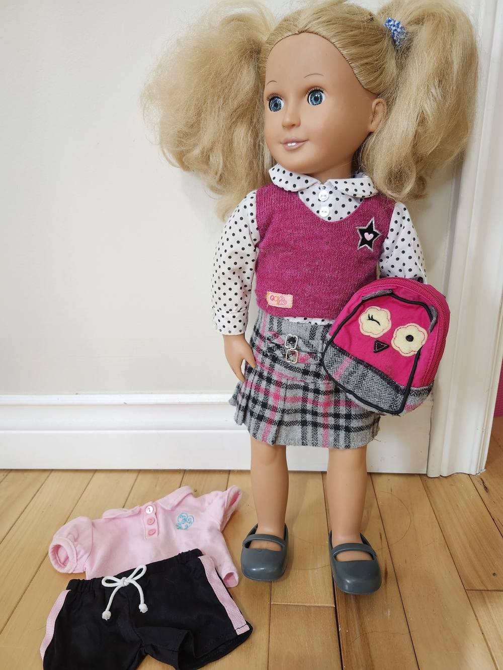 Our Generation 18" Doll Hally School Girl With 2 Outfits And Backpack